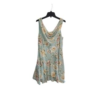 Signature by Robbie Bee Womenswear Floral Casual Dress Size 12 Green